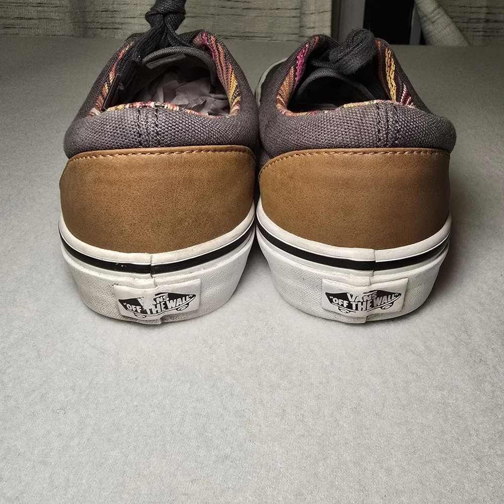 Vans Era‎ 59 C&L Frost Gray Leather Accent Multi-Stripe Skate Shoes W 8.5 M 7